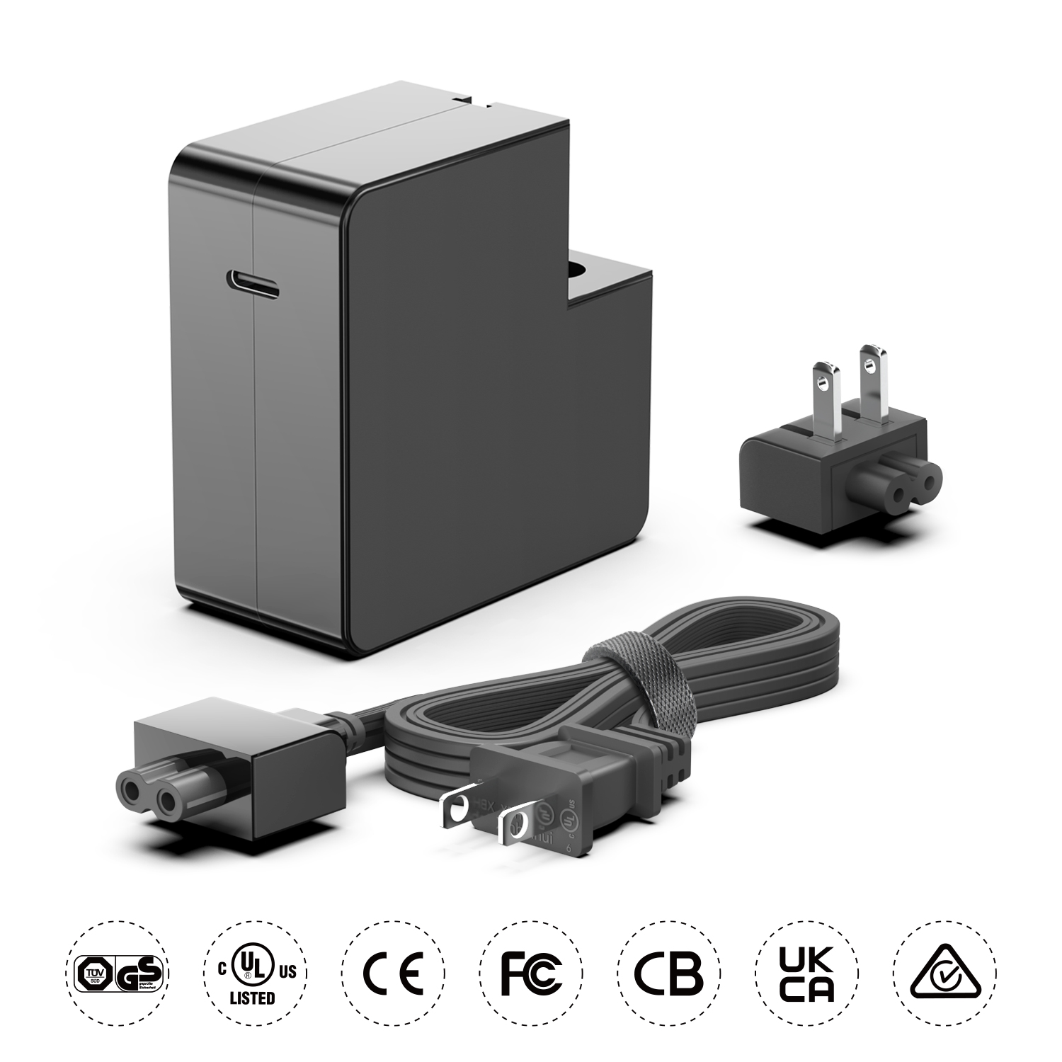 Detachable 140W USB C PD Power Adapter with Interchangeabl Plugs